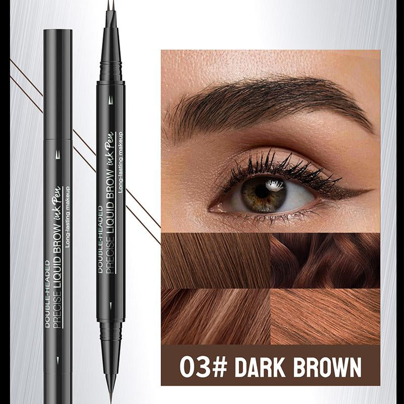Double-Ended Eyebrow Pencil, 1 Box Waterproof Long Lasting Liquid Eyebrow Pencil, Natural Eyebrow Pencil, Eye Brow Makeup Tool for Women