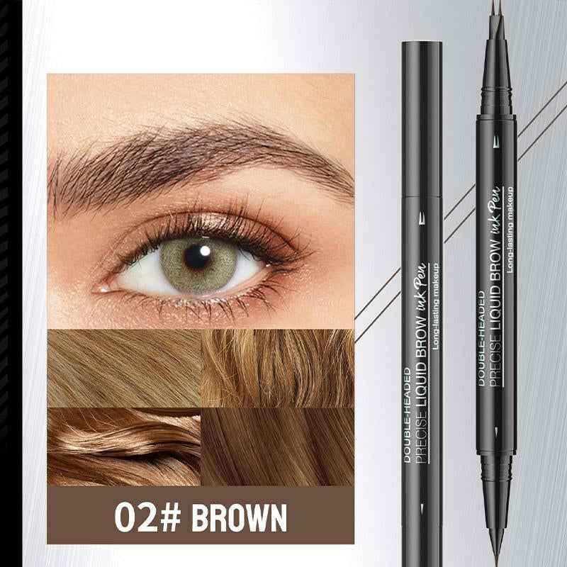 Double-Ended Eyebrow Pencil, 1 Box Waterproof Long Lasting Liquid Eyebrow Pencil, Natural Eyebrow Pencil, Eye Brow Makeup Tool for Women